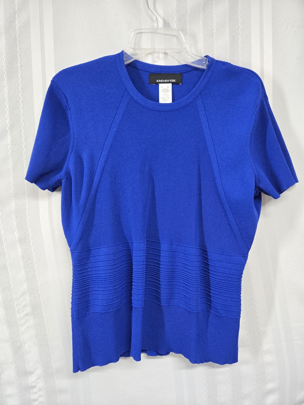 Jones New York Royal Blue Short-Sleeve Knit Top XL